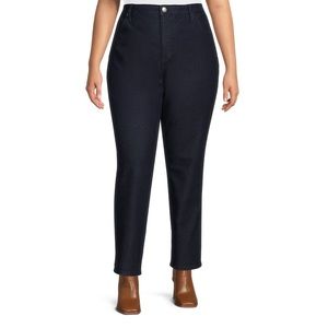 Terra & Sky Med Dark Rinse Women’s Straight Leg Jeans Sz 24W